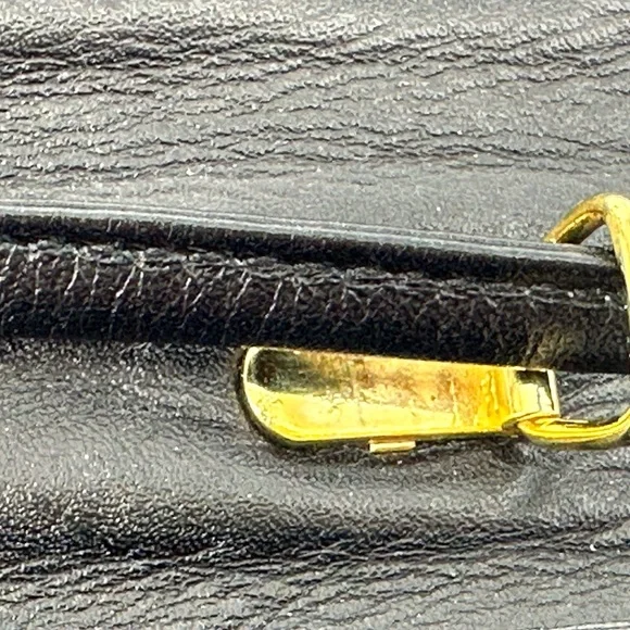 Etienne AIGNER Vintage Genuine Soft Buttery Leather Woven Crossbody Black Bag - Picture 14 of 16